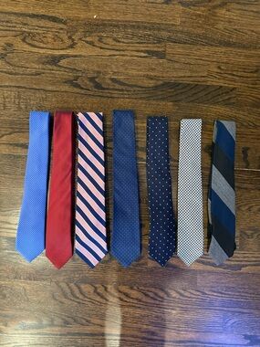 Men's Tie Bundle of 7- banana republic, Lands End, J.Crew, Chaps